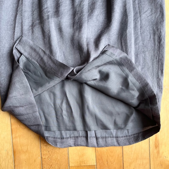 Adrianna Papell Charcoal Cocktail Dress – Beaded Detail, Boat Neckline Size 8 - Picture 6 of 7